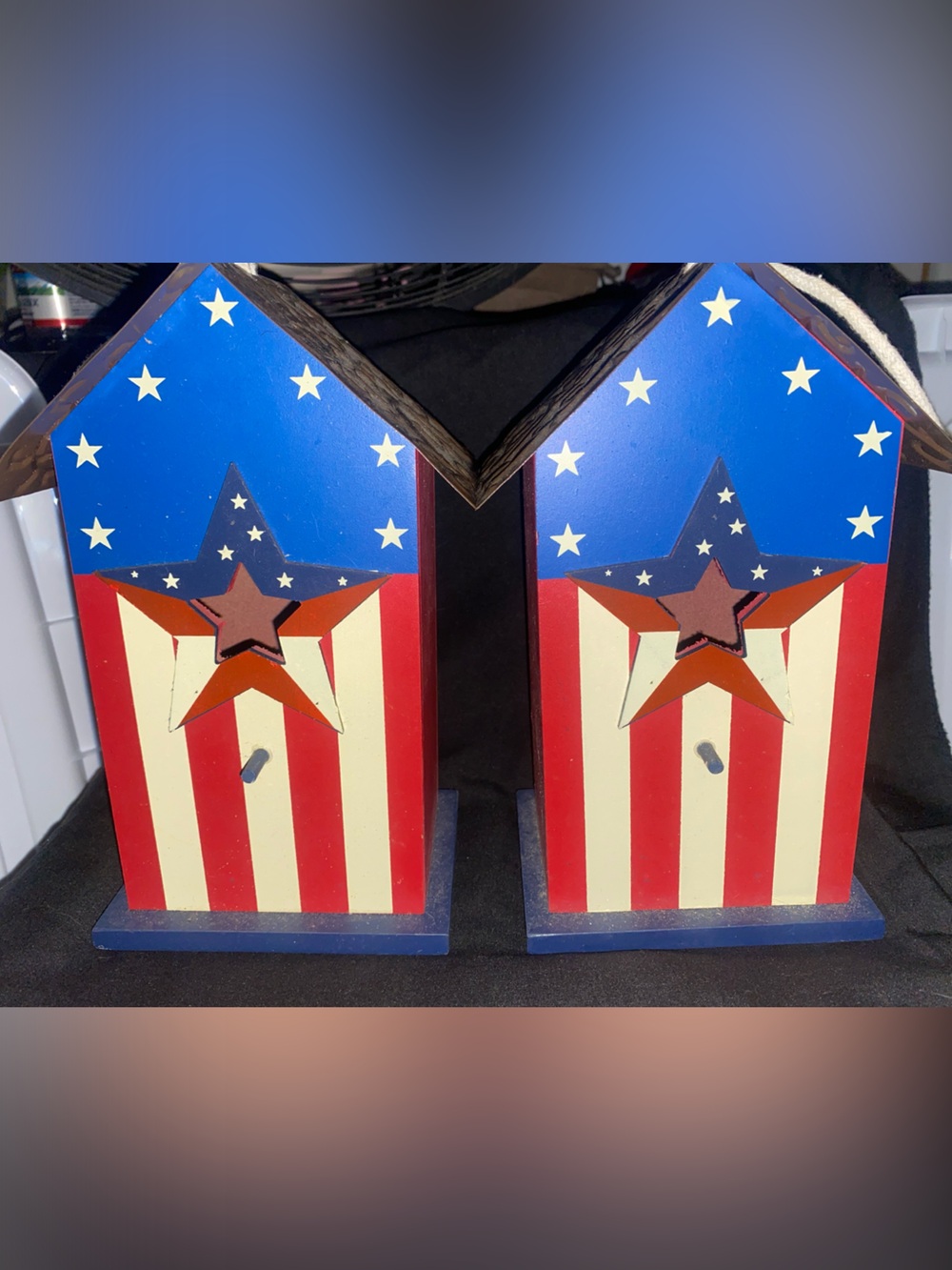 Patriotic Star Wooden Wall Pocket - Red, White & Blue